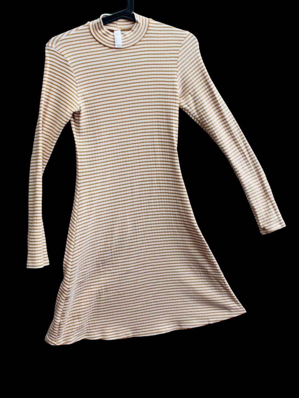 Stripe Long Sleeve Turtleneck Dress